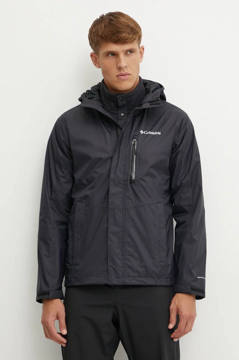 Vjetrovka Columbia Pouring Adventure Men's Waterproof Jacket Crna | 2117171