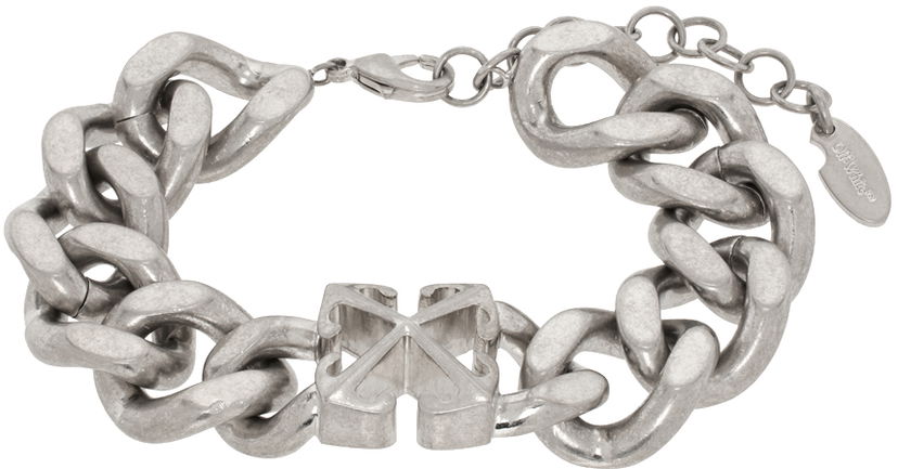 Narukvica Off-White Arrow Chained Bracelet Metalik | OMOA10CC99MET0017200