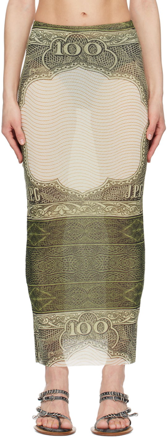 Suknja Jean Paul Gaultier Jean Paul Gaultier 'The Cartouche' Print Maxi Skirt Zelena | 24/25-F-JU142-T515-400300156