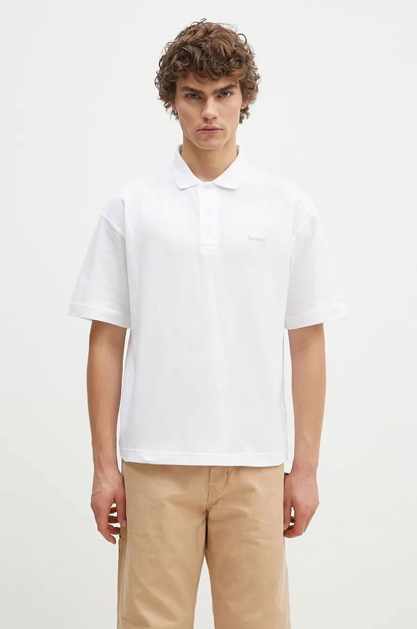 Polo majica Barbour Polo Shirt Dunand Bijela | MML1426