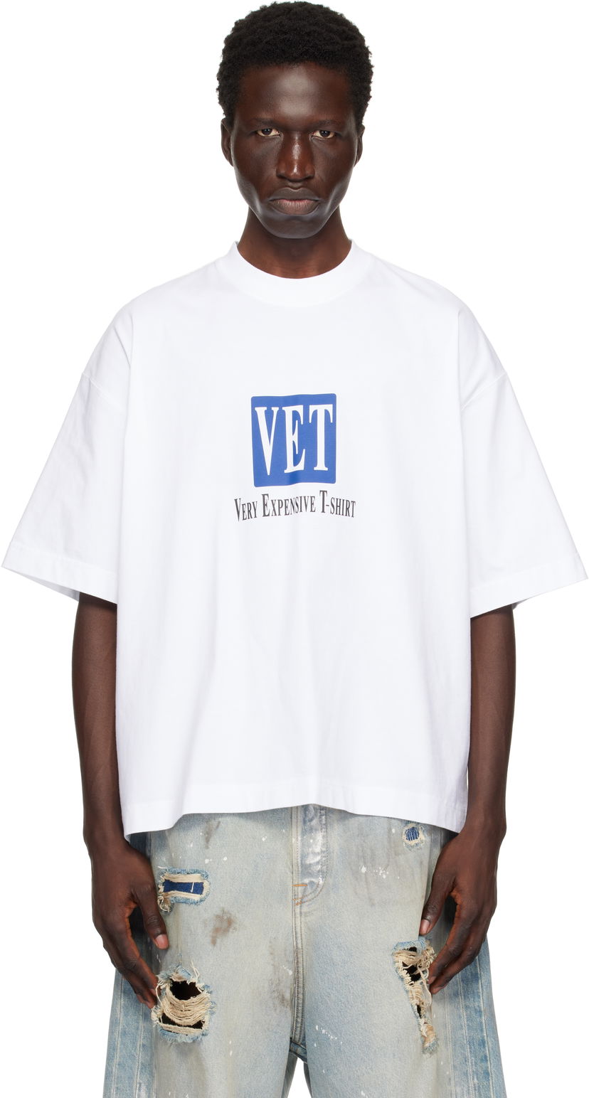 Majica kratkih rukava VETEMENTS 'VET' Cropped Boxy T-Shirt Bijela | UA66TR685W
