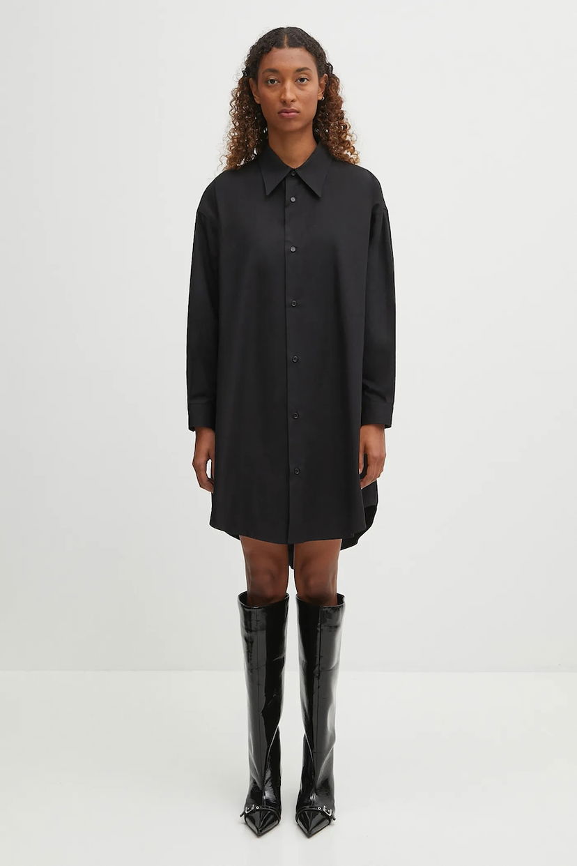 Haljina Maison Margiela MM6 Maison Margiela Oversized Mini Shirt Dress Crna | S52CT0793.M35480.900