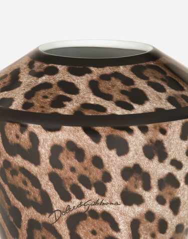 Home decor Dolce & Gabbana Small Amphora Porcelain Leopard Print Vase Višebojno | TCC197TCAMWUL003, 2
