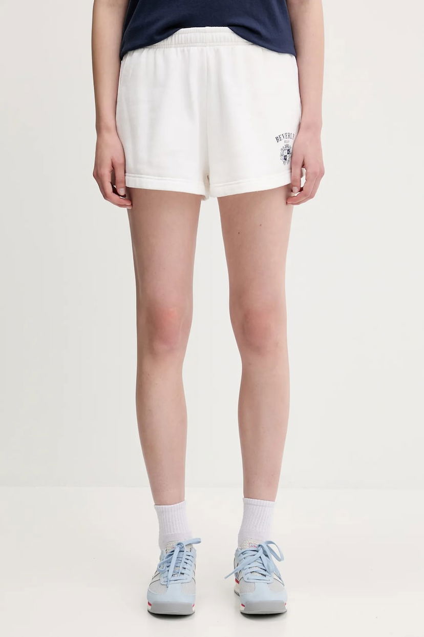 Kratke hlače Sporty & Rich Sporty & Rich Bh Crest Soft Disco High Waist Shorts Bijela | SH052626256WH01