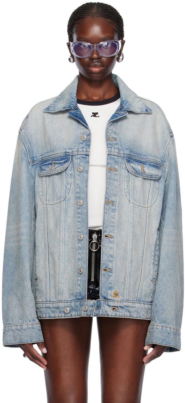 Jakna Courrèges Cocoon Denim Jacket Plava | 124DBL161DE0016