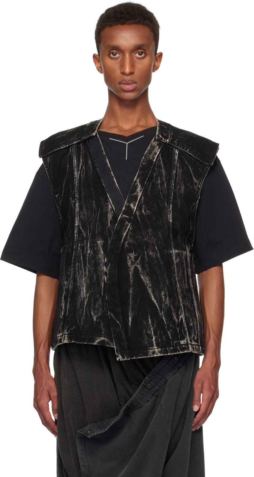 Prsluk Y/PROJECT Vertical Whiskers Denim Vest Crna | 107JA004