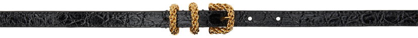 Pojasevi BY FAR Circular Buckle Leather Belt Crna | 21PFKASBLCCE