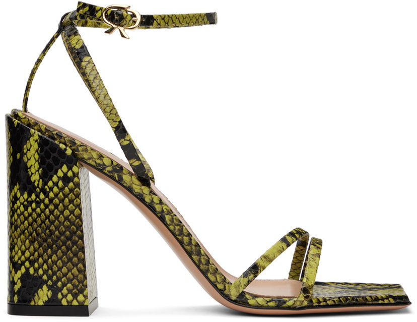 Dodaci Gianvito Rossi Gianvito Rossi Snakeskin Heeled Sandals Zelena | G32336.95RIC.BON