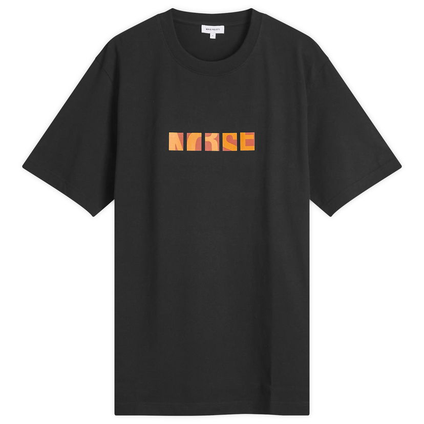 Majica kratkih rukava NORSE PROJECTS Johannes Zoom Logo Print T-Shirt, Size Large Crna | N01-0688-9999