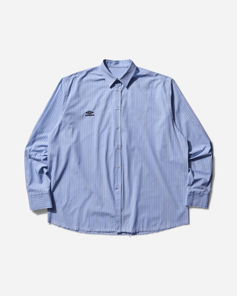 Košulja Umbro Cult Unity Long Sleeve Striped Button-Up Shirt with Frayed Hem Plava | UBMW0336FA211 BLU0050