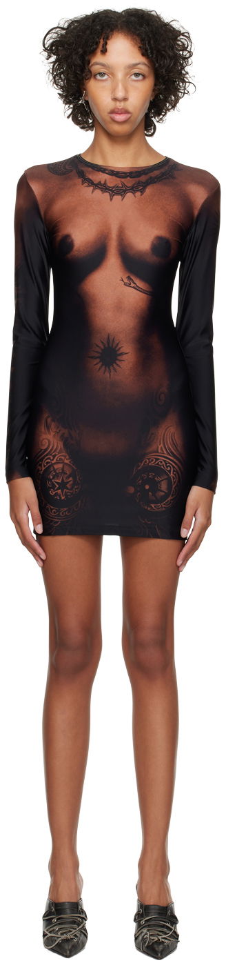 Haljina Jean Paul Gaultier Jean Paul Gaultier 'The Short Ebony Body Tattoo' Minidress Višebojno | 23/15-F-RO070-J527-67