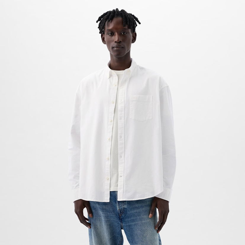 Košulja GAP Shirt Standard Logo Oxford Shirt Optic White XL Bijela | 887258-02