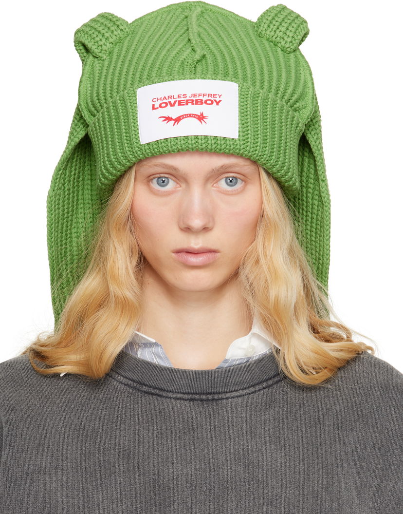 Kapica Charles Jeffrey Loverboy Charles Jeffrey LOVERBOY Chunky Rabbit Beanie Zelena | 54130403