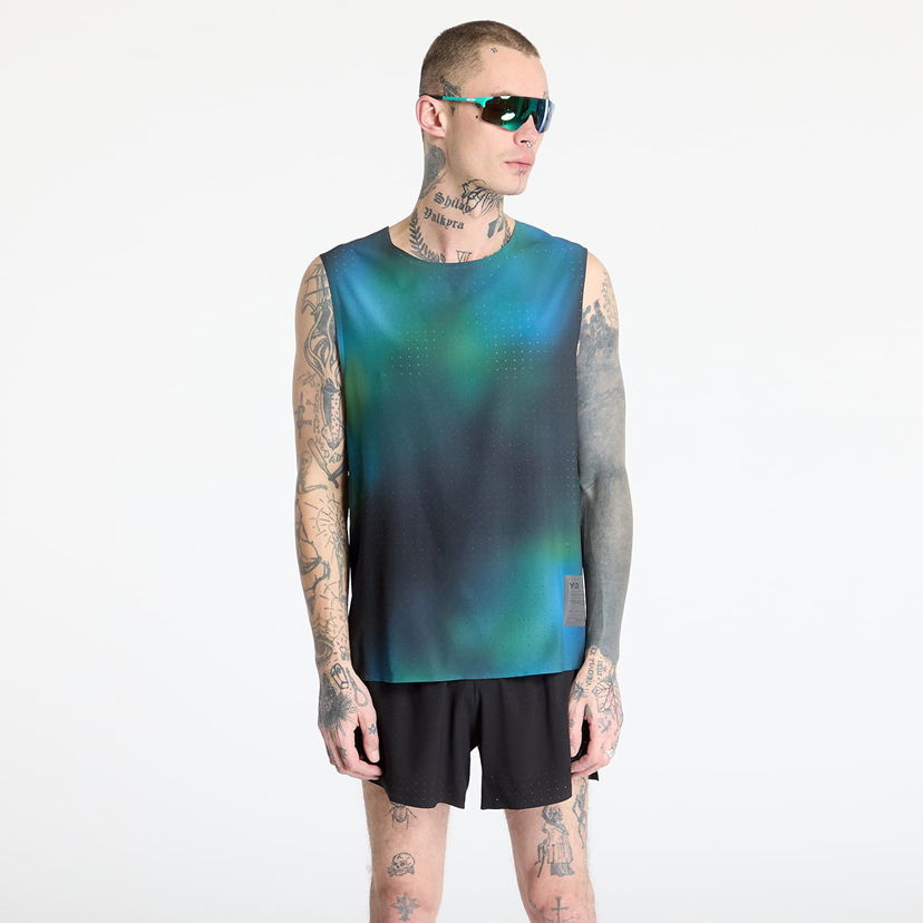 Majica bez rukava Y-3 Y-3 Allover Print Running Tank Top Plava | JM3338