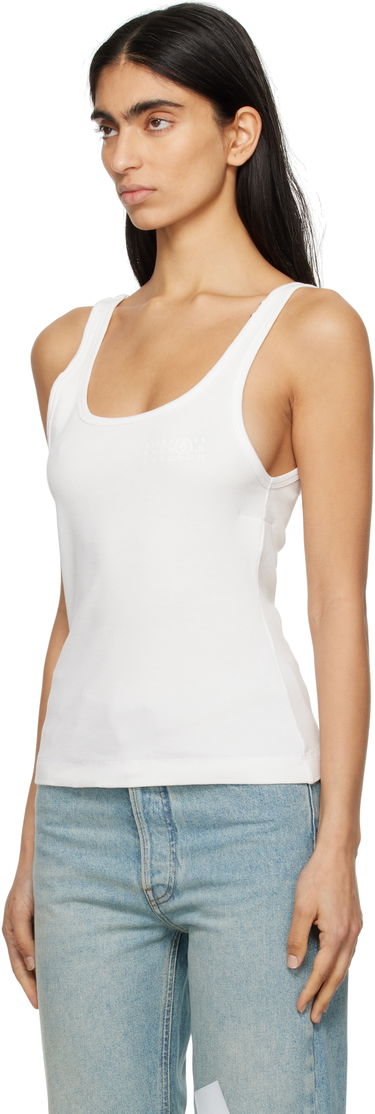 Majica bez rukava Maison Margiela MM6 Maison Margiela Cotton Ribbed Tank Top Bijela | S52NL0070 M20054, 3