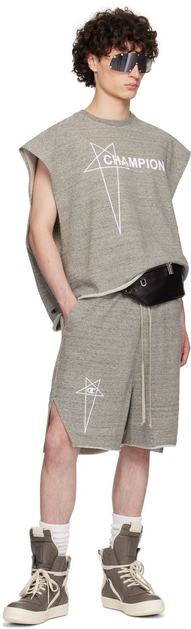 Majica bez rukava Rick Owens Rick Owens Champion Edition Micro Tatlin Tank Top Siva | CM01E1667 CHMJ JERSEY, 4