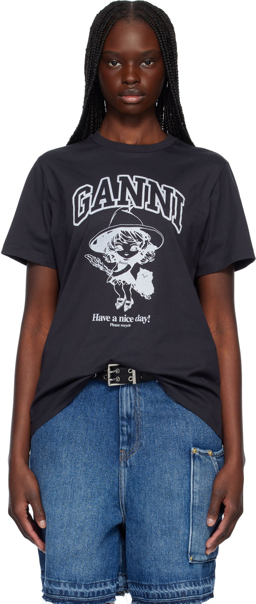 Majica kratkih rukava GANNI GANNI Witch Relaxed T-Shirt Crna | T4138