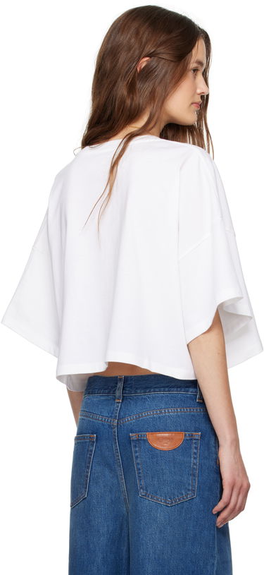Crop top CHLOÉ Chloe Oversized Cropped Logo T-Shirt Bijela | CH25UJH09183, 2