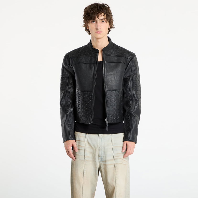 Jakna DAILY PAPER Daily Paper Structured Leather Jacket Crna | 2521019