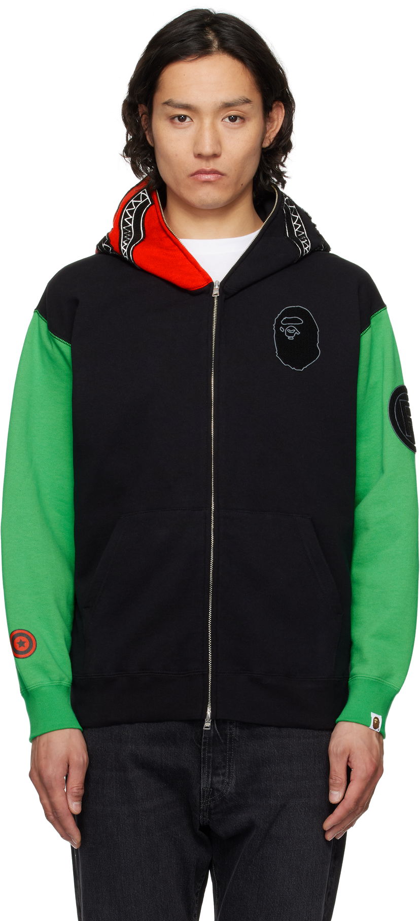 Dukserice BAPE Shark Full Zip Hoodie Crna | 001ZPK701308M