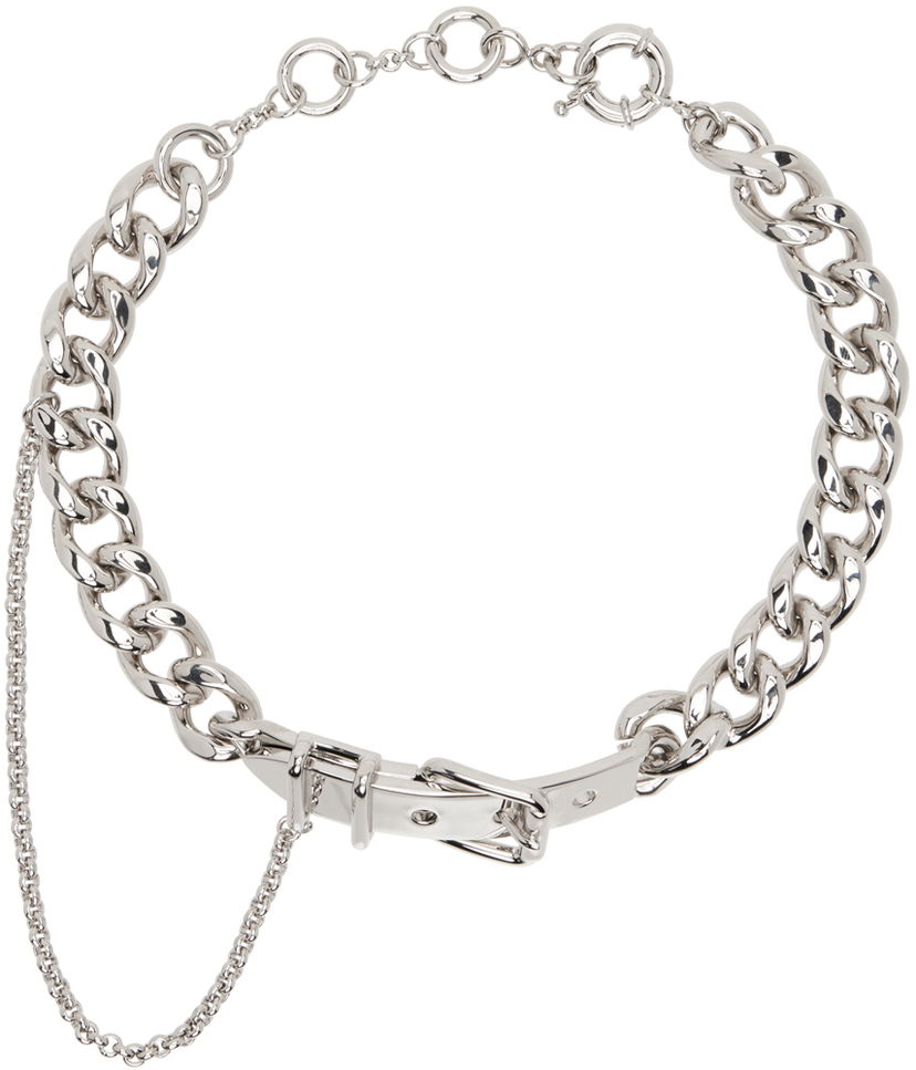 Ogrlica Acne Studios Buckle Chain Choker Siva | C50432-