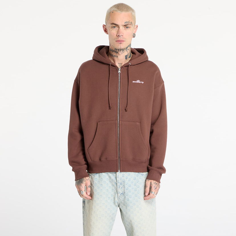 Dukserice Awake NY Awake NY Crown Logo Full-Zip Hoodie Smeđa | AWK-FW25-HD003-BRN