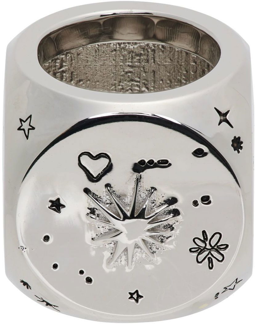 Prsten We11done We11done Logo & Graphic Ring Metalik | WD-AJ1-22-716-U-SV