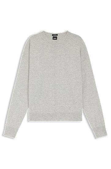 Džemper BOSS Relaxed-fit 100% Cashmere Sweater Siva | 50547883, 0
