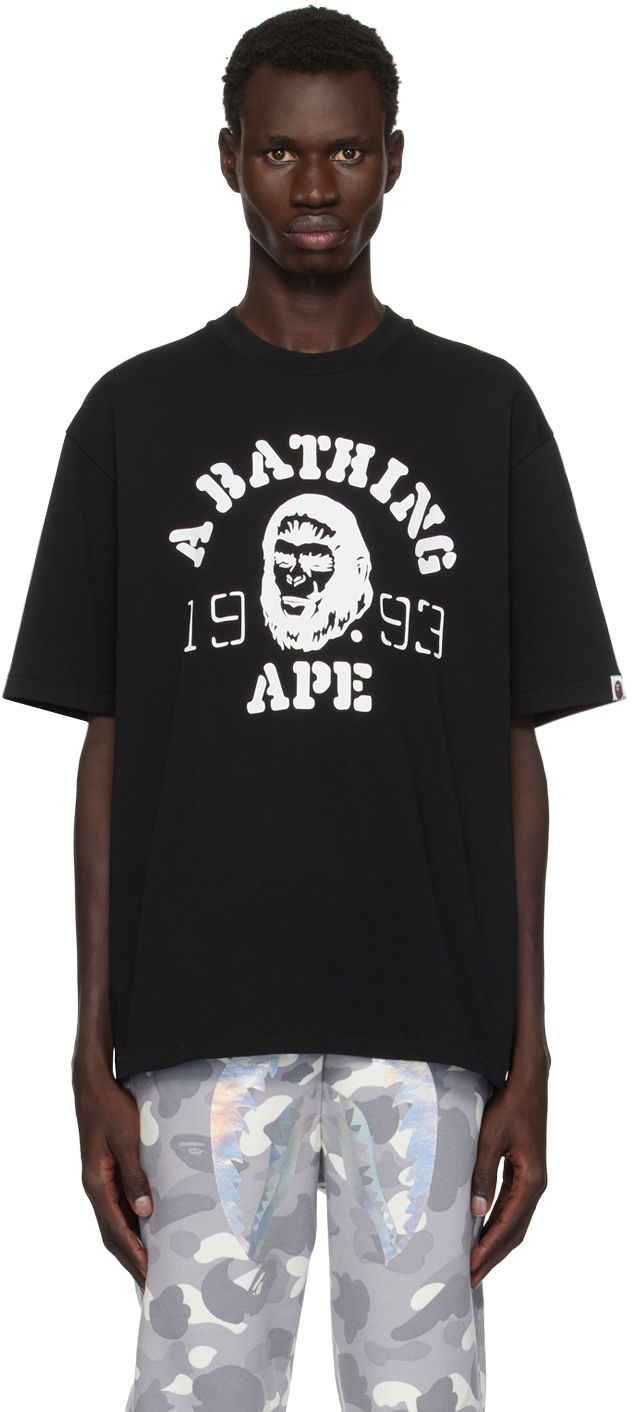 Majica kratkih rukava BAPE Ape Head College Graphic T-shirt Crna | 001TEK301352M