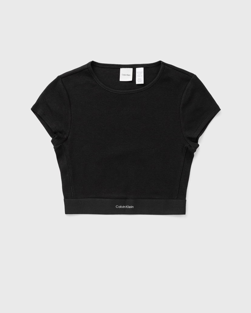 Crop top CALVIN KLEIN Calvin Klein Underwear Cotton Stretch Rib Crop Tee Crna | LV00QS7349UB1