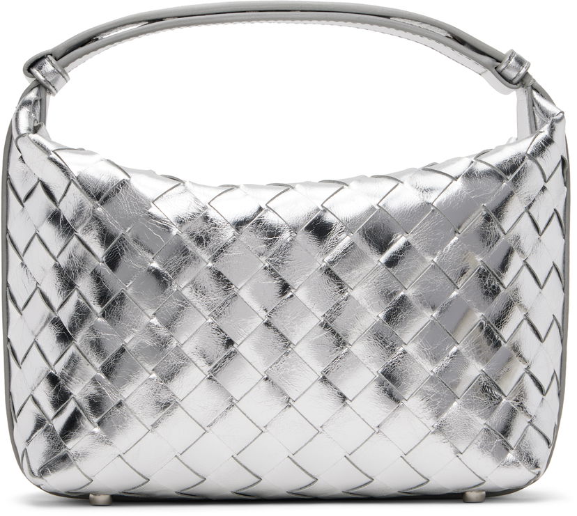 Ručna torbica Bottega Veneta Wallace Metallic Leather Shoulder Bag Metalik | 754443 V4P11