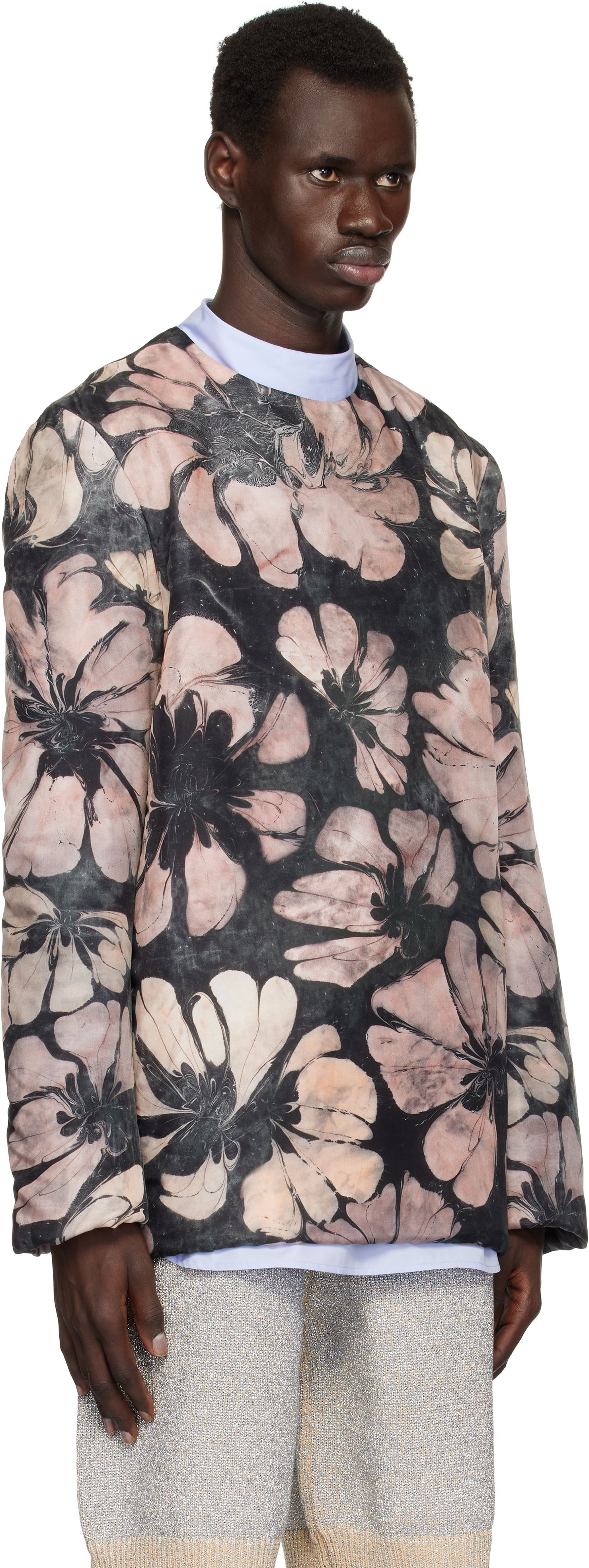 Džemper Dries Van Noten Dries Van Noten Silk Floral-Print Long Sleeve Top Ružičasta | 251-020746-1202, 1