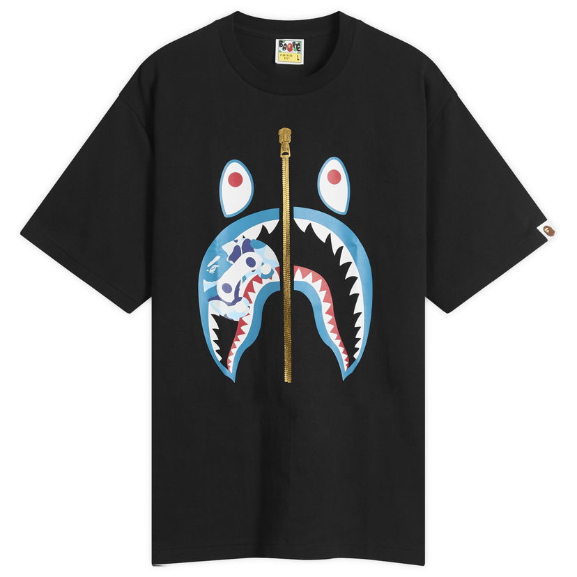 Majica kratkih rukava BAPE Abc Camoilo Shark Graphic Tee, Size Large Crna | 002TEL301003M-BBU