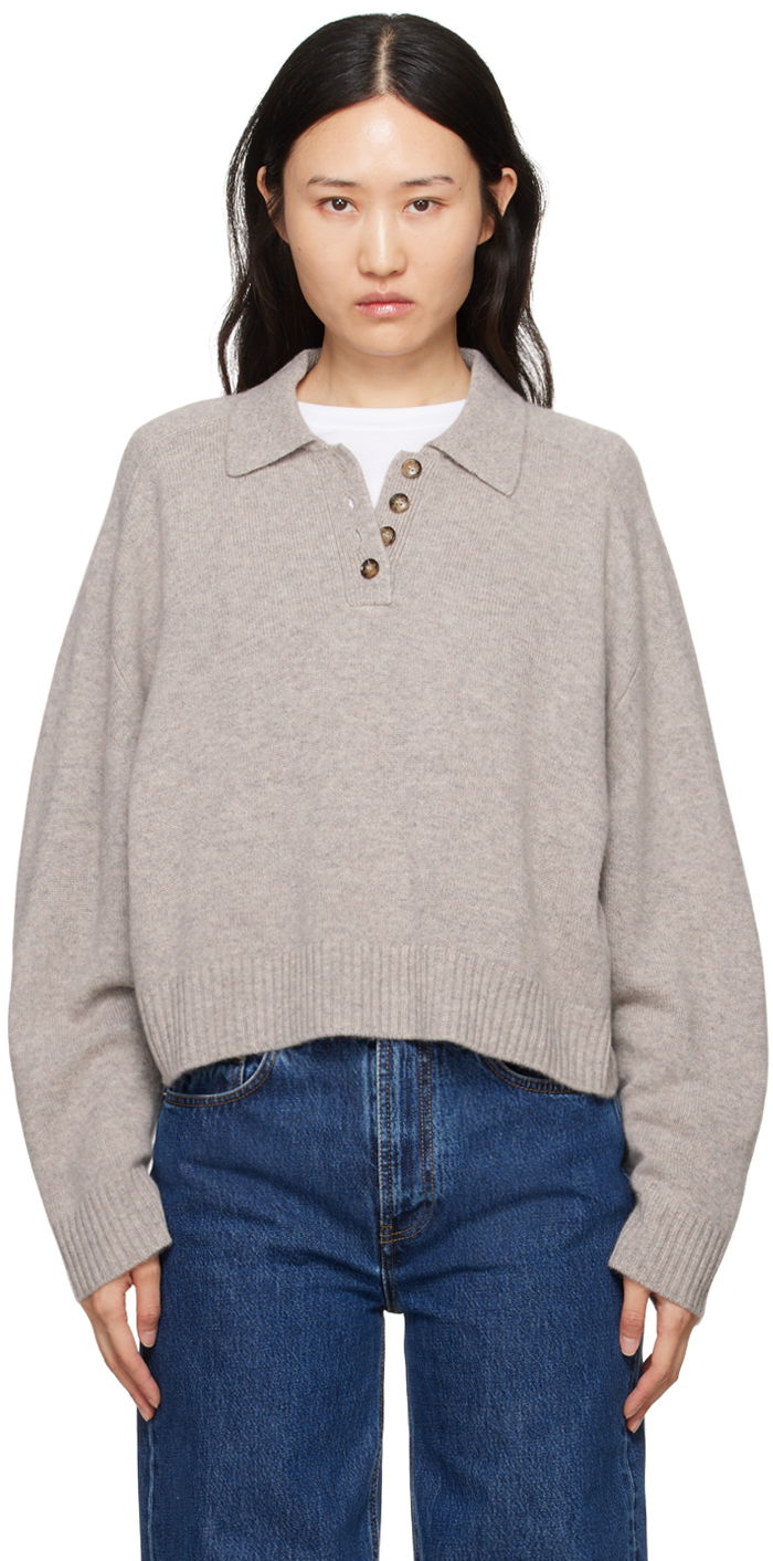 Džemper Loulou de Saison Loulou de Saison Homere Polo Sweater Bež | HOMERE