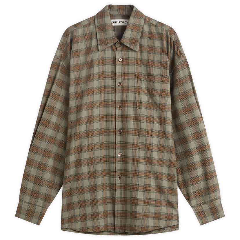 Košulja OUR LEGACY Our Legacy Borrowed Shirt, Iowa Flannel Check Zelena | M4252BI