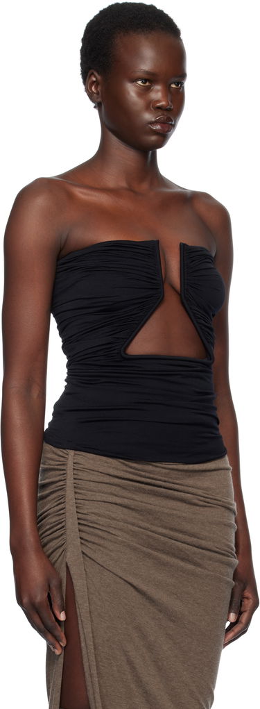 Crop top Rick Owens Rick Owens Hollywood Jersey Prong Camisole Crna | RP01E7124 JN, 1
