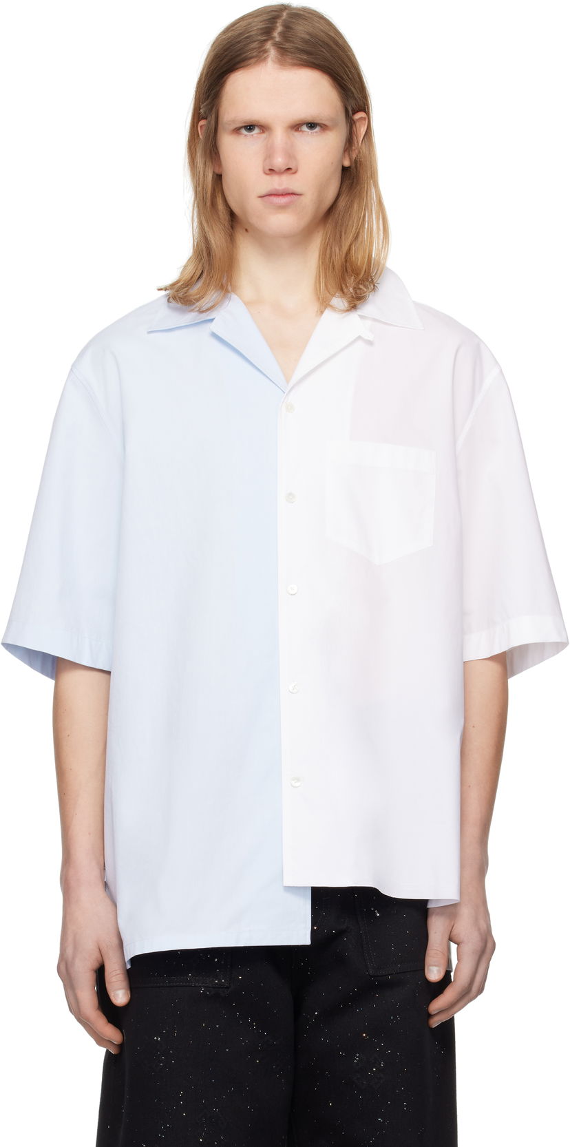 Košulja LANVIN Lanvin Bicolor Asymmetric Shirt Plava | RM-SI0014-6043-P25