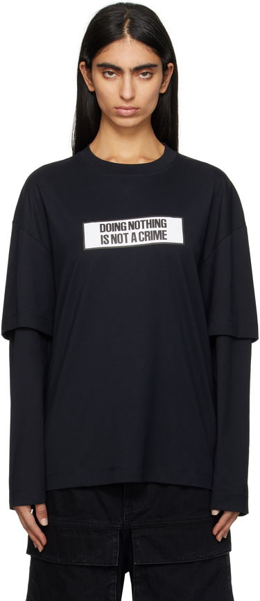 Majica kratkih rukava Études Études 'Doing Nothing Is Not A Crime' Double Sleeve T-Shirt Crna | H24MMTSH185-99, 0