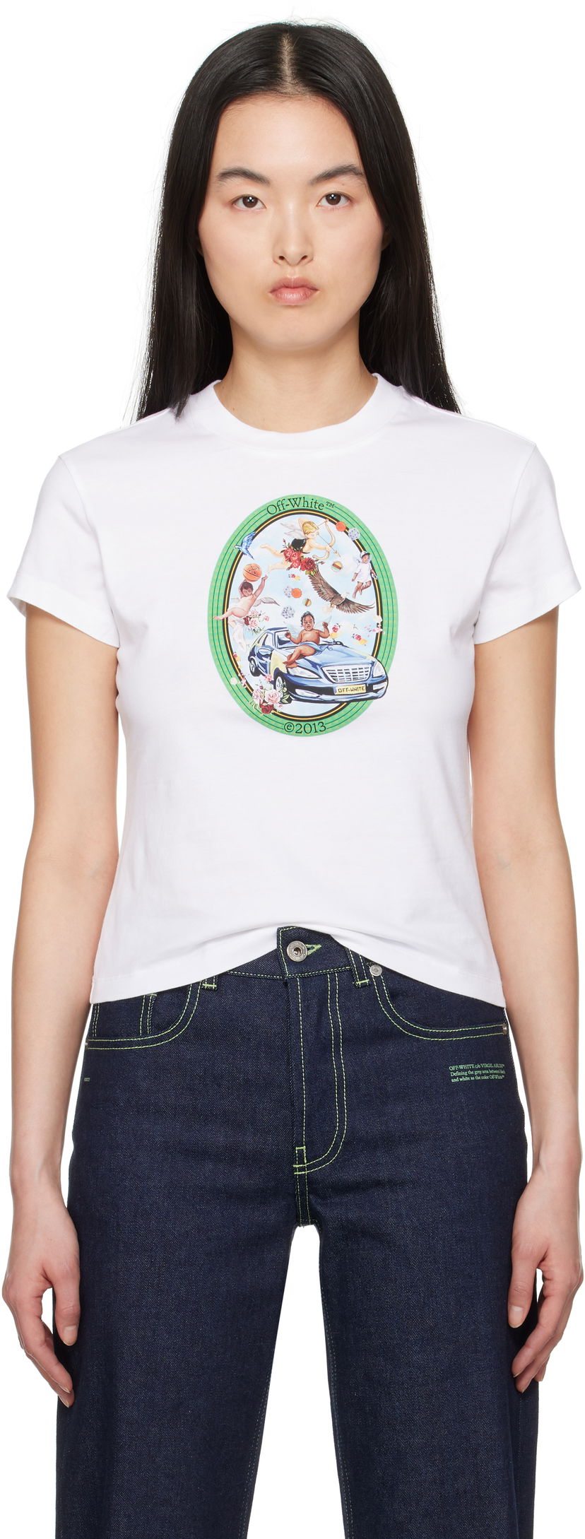Majica kratkih rukava Off-White Off-White Oval Fresco T-Shirt Bijela | OWAA112S25JER0010184