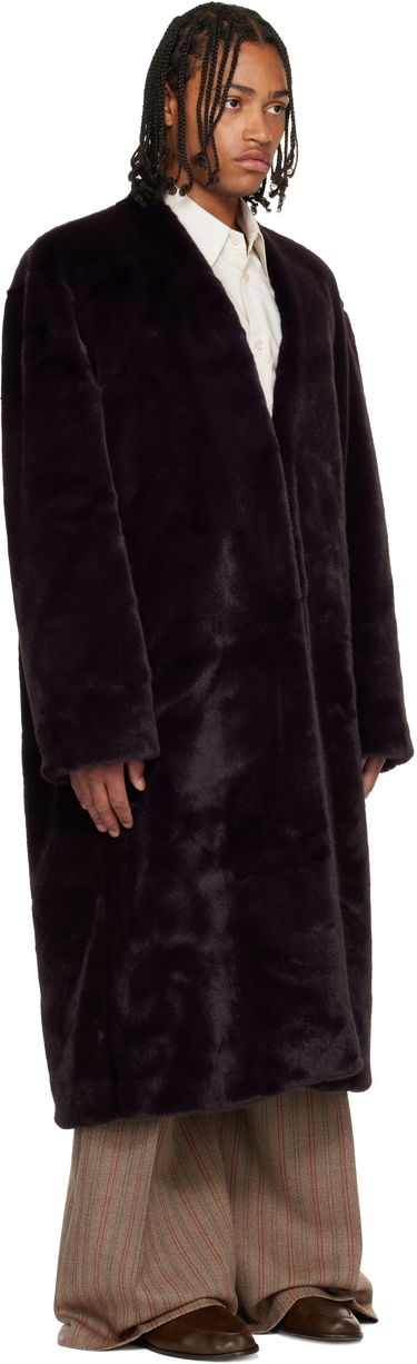 Kaputi Casablanca Shawl Faux-Fur Coat Crna | M-AW25-OT-218-01, 1