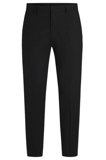 Hlače BOSS Slim-Fit Stretch Virgin Wool Trousers Crna | 50480009