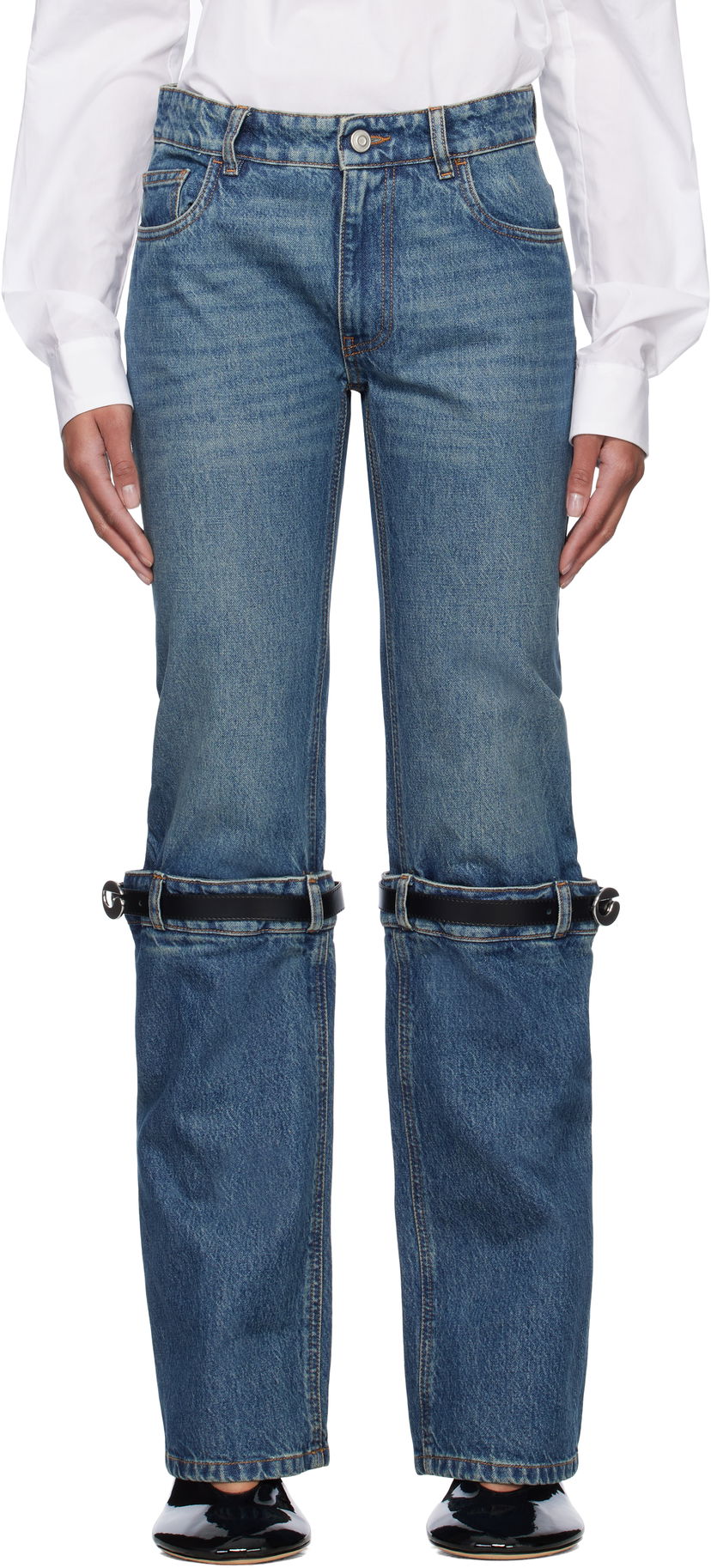 Jeans Coperni Coperni Hybrid Jeans with Straps Plava | COPP32F2014