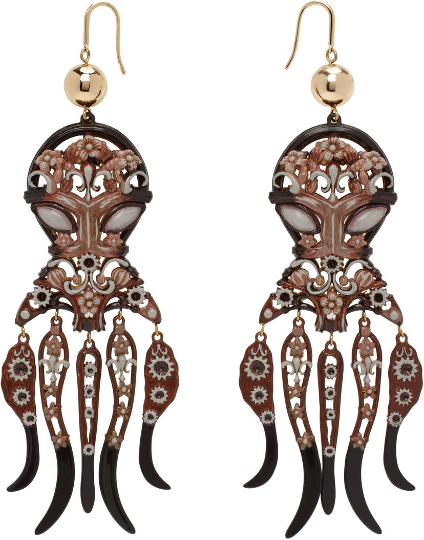 Naušnice Tory Burch Tory Burch Octopus Drop Earrings Smeđa | 170804-760