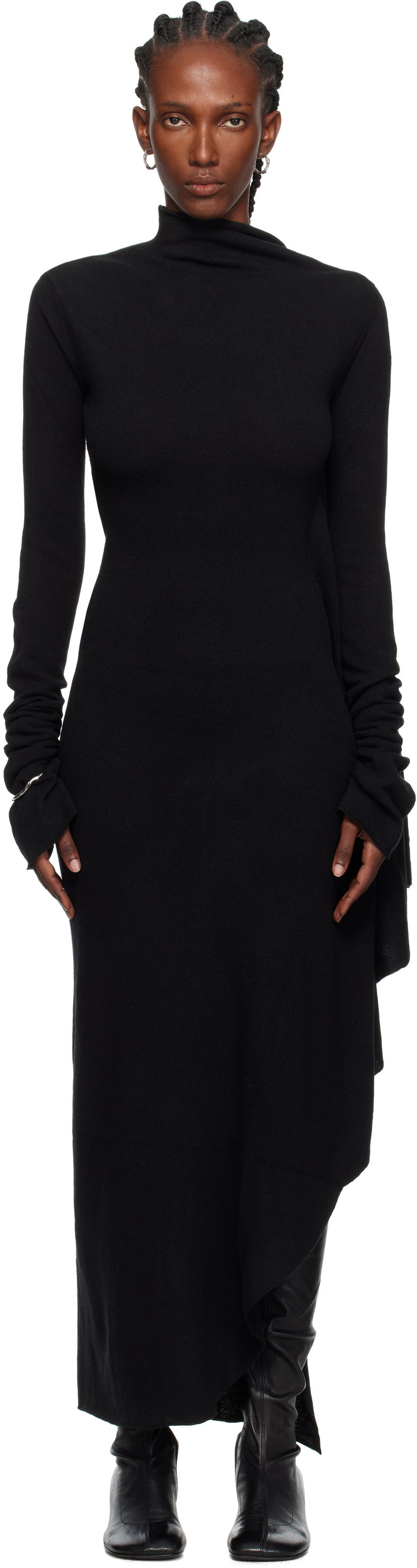 Haljina Ann Demeulemeester Ann Demeulemeester Vabu Maxi Dress Crna | 2520-W-KN59-KN073-099
