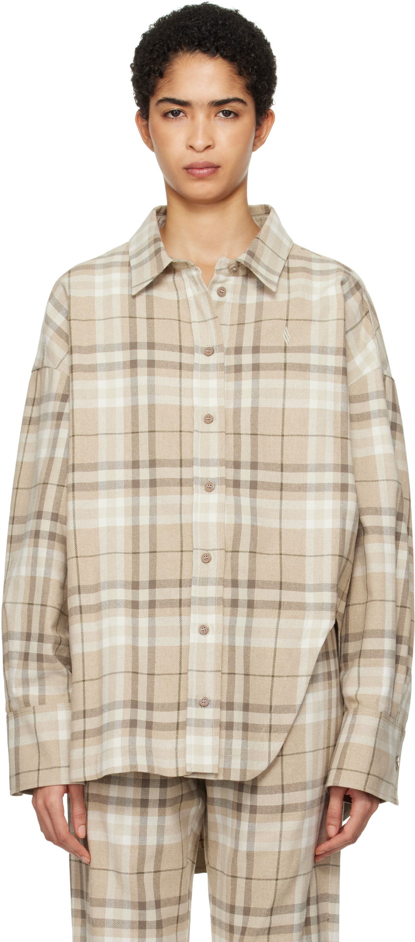 Košulja The Attico Attico Eliza Plaid Shirt Bež | 250WCH00004 CCC050AA