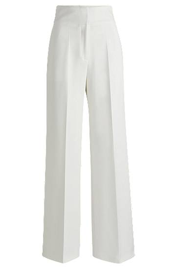 Hlače BOSS High-Waisted Flared Trousers Bijela | 50513960