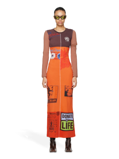 Haljina Marine Serre Regenerated Maxi Dress Narančasta | WDR033