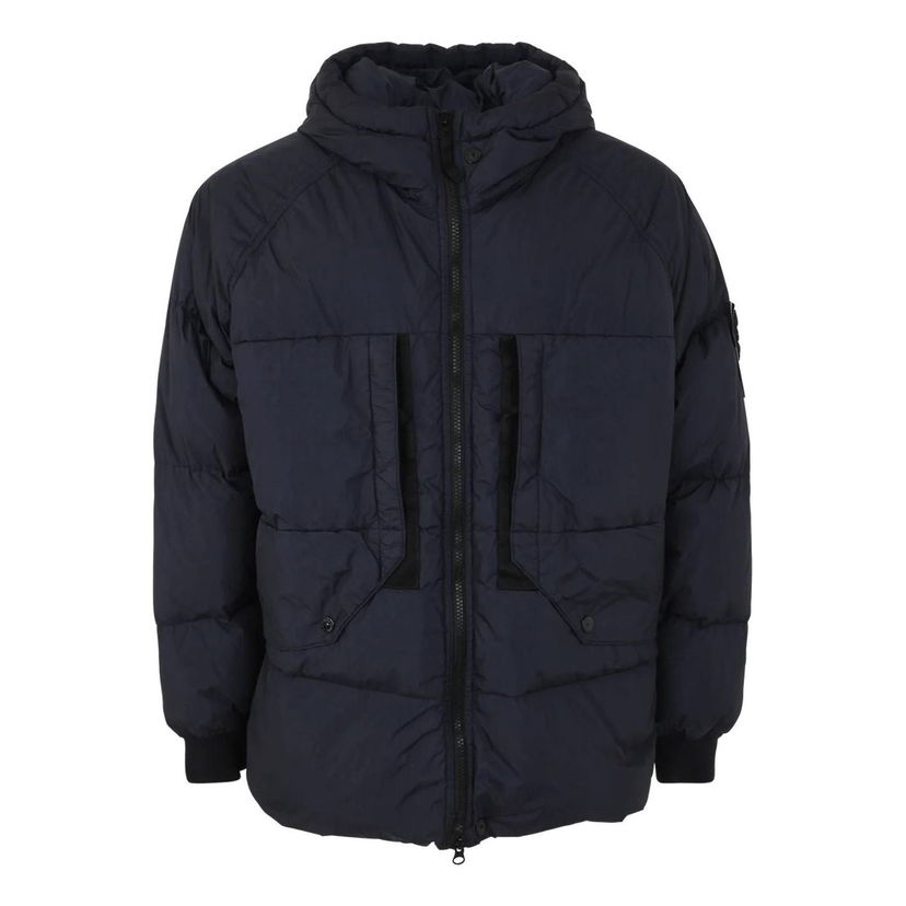 Pernata jakna Stone Island Zip-Up Puffer Jacket Tamnoplava | 791540723-V0020