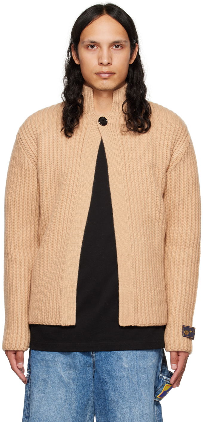 Džemper We11done We11done Stand Collar Knit Cardigan Bež | WD-KC3-22-612-U-BG