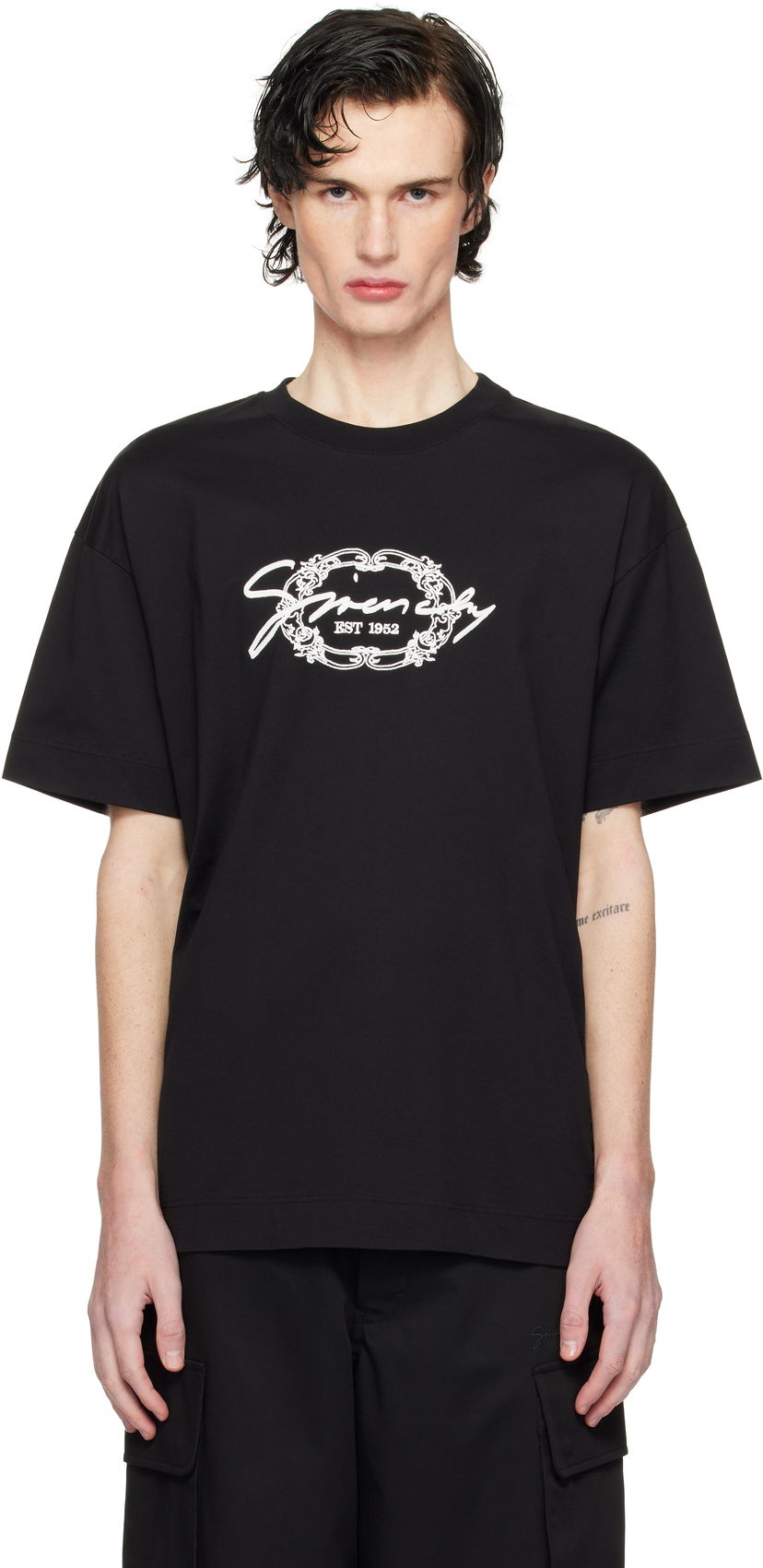 Majica kratkih rukava Givenchy Medallion Logo T-Shirt Crna | BM71MG3YPK001